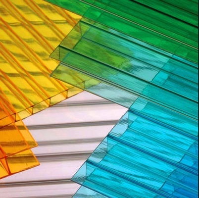 High Strength Polycarbonate Hollow Sheet 10mm Clear Plastic Roof Panels For Greenhouse