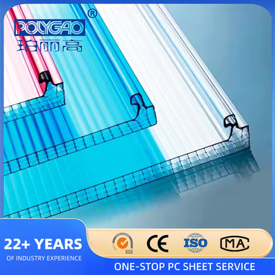 Danpalon U-shaped Inter Lock Polycarbonate Hollow Panel Plastic Glass Sheet for Roofing