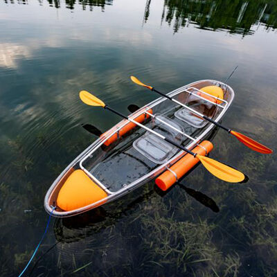 OEM Design PC Sheets Clear Canoe Impact Resistant Polycarbonate Clear Bottom Boat for Water Sports