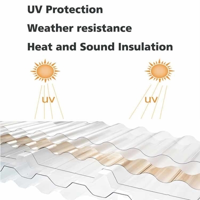 UV PC Transparent Sheet , Polycarbonate Clear Corrugated Plastic Sheets For Greenhouse