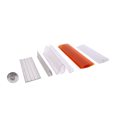 H Shape PC Connector Plastic Profiles Greenhouse Building Accessories For Polycarbonate Roof Sheet