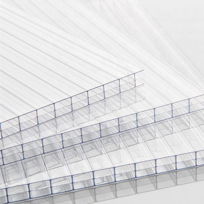 Anti UV 4mm 6mm 8mm 10mm Clear Alveolar Policarbonato Sheet , Hollow Poly Carbonate Panel