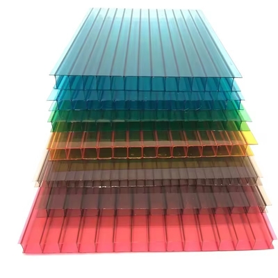 Green Hollow Pc Roofing Panels Colored Twin Wall Polycarbonate Sheets