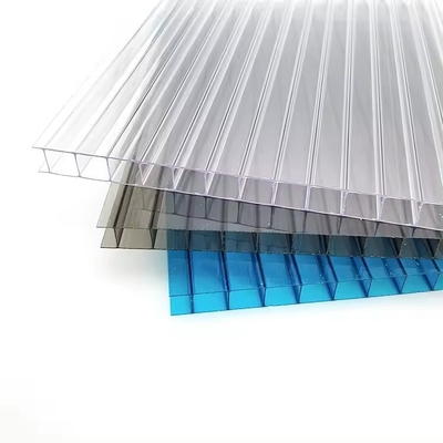 Twin Wall Polycarbonate Sheet Clear 8mm Twin Wall Roofing Uv Blocking Polycarbonate Sheet for Commercial Greenhouse