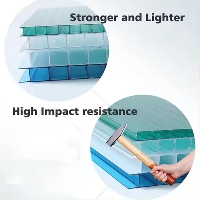 Hollow Plastic Transparent Double Wall PC Polycarbonate Sheet for Pool Roof Partition Wall Polycarbonate Sheet