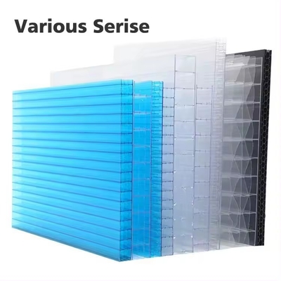 Hollow Plastic Transparent Double Wall PC Polycarbonate Sheet for Pool Roof Partition Wall Polycarbonate Sheet