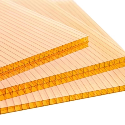 Composite co extrusion Coating 100% Virgin Polycarbonate Twin Wall Hollow Polycarbonate Sheet for Greenhouse Construction