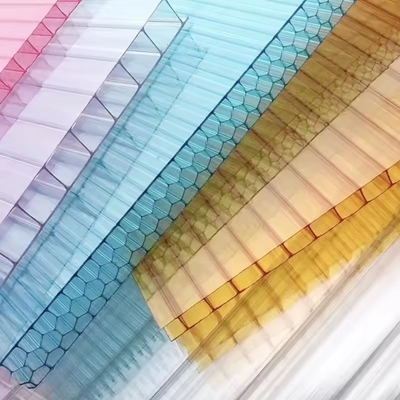 Hollow Polycarbonate Sheet Triple Wall Four Wall Multiwall UV Coating PC Sheet Polycarbonate Triple Wall Hollow Sheet