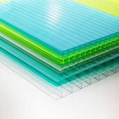 Building Material Double UV Coating PC hollow  Polycarbonate Sheet Crystal clear Uv Proof Polycarbonate Hollow Sheets