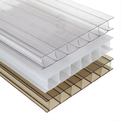 Building Material Double UV Coating PC hollow  Polycarbonate Sheet Crystal clear Uv Proof Polycarbonate Hollow Sheets
