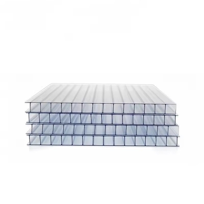 10-year Warranty Uv Coated 4-wall Multiwall 20mm Polycarbonate Roofing X Triple Pc Hollow Sheet Polycarbonate Triple Wall Hollow