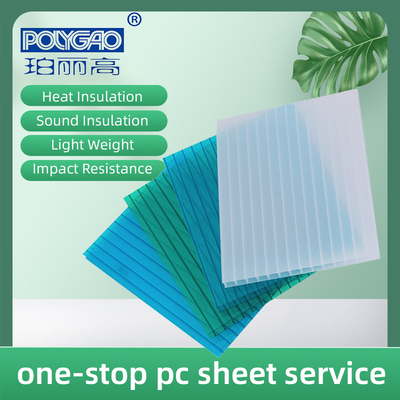 8MM 10MM 12MM Polycarbonate Cellular Roof Panel Material Transparent Polycarbonate Hollow Sheet for Greenhouse