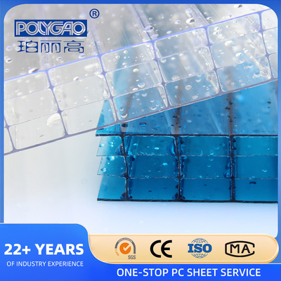 Hollow Polycarbonate Sheet Triple Wall Four Wall Multiwall UV Coating PC Sheet Polycarbonate Triple Wall Hollow Sheet
