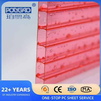 Polycarbonate Hollow Sheet Simply Processed and Installed Blue Polycarbonate Hollow Sheet / PC Sheet Twin Wall Polycarbonate She