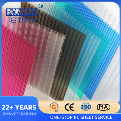 PRECIOS LAMINA ALVEOLAR 8 MM China Polycarbonate Twin Wall Hollow Sheet/ Plastic Panels PC 5mm Twin Wall Hollow Polyc