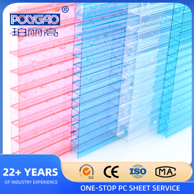 Impact Resistance Roof Panels/shade Materials Transparent Polycarbonate Hollow Sun Sheet Pc Hollow Sheets Sun Shade