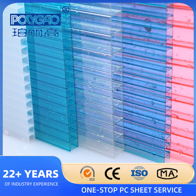 Modern Design 12mm Transparent Translucent Plastic Hollow Polycarbonate Wall Sheet for Office Decoration Pc Hollow Sheet