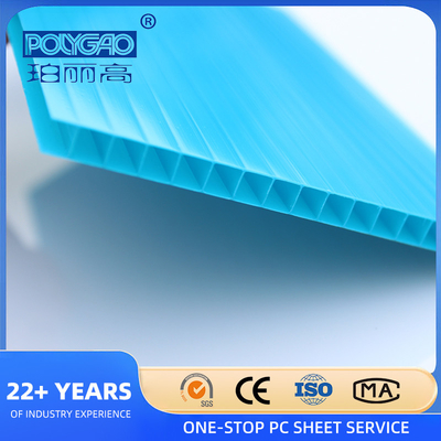 5mm 10mm Multiwall Panels Sun Shade Polycarbonate Hollow Sheet for Car Shelter 5mm Twin Wall Hollow Polycarbonate Sheet