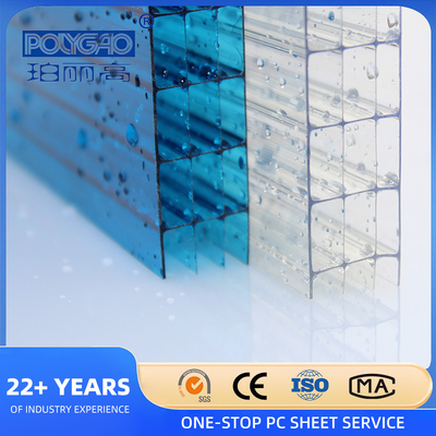 Polycarbonate Plastic Roofing Sheets 2100mm Width Twin Wall PC Hollow Sheet For Greenhouse