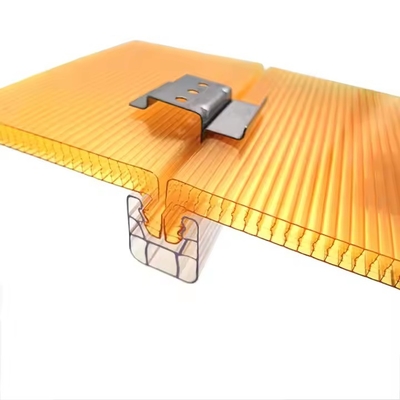 Customized Length And 500-1050 Mm Width Danpalon UV Blocking Multicell Polycarbonate U-Lock Roofing Sheets For Roofing