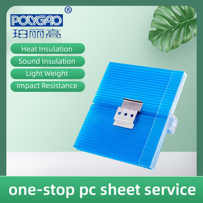 Customized Length And 500-1050 Mm Width Danpalon UV Blocking Multicell Polycarbonate U-Lock Roofing Sheets For Roofing