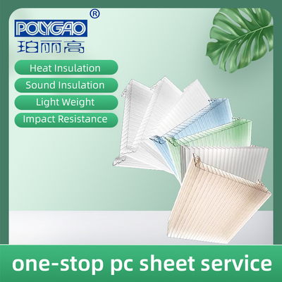 Composite Co Extrusion U-locking Polycarbonate Facade U Shaped Panel Curtain Wall Splicing Sunlight Panel Customized