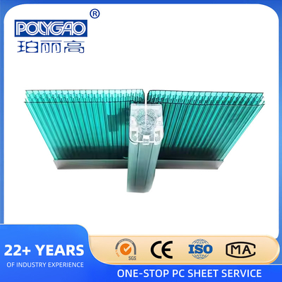 Composite Co Extrusion U-locking Polycarbonate Facade U Shaped Panel Curtain Wall Splicing Sunlight Panel Customized