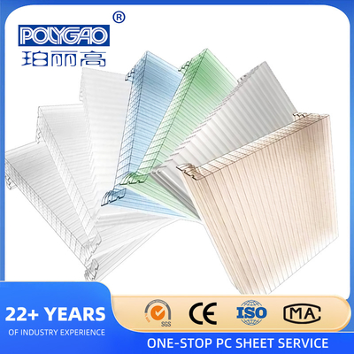 Uv Blocking Danpalon U Lock Polycarbonate Roofing Sheet Hollow Plastic Sheets Sunroof For Eco-Friendly Building Materials