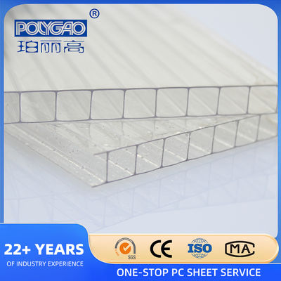 UV Coated 30-70 Micron Polycarbonate Hollow Sheet with 1mm-18mm Thickness and More Than 5 Years Warranty