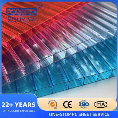 UV Coated 30-70 Micron Polycarbonate Hollow Sheet with 1mm-18mm Thickness and More Than 5 Years Warranty
