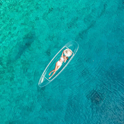 OEM Clear PC Canoe Polycarbonate Transparent Boat PC Sheets Portable Clear Kayak for Scenic Lakes