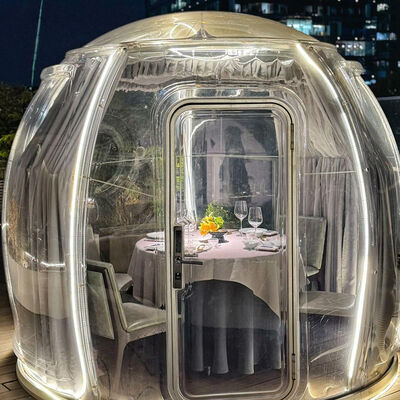 360° Transparent PC Dome House Glamping Starry Sky Room, UV380 Coated Polycarbonate Igloo for Hotel Resort